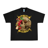 Black Sorta merry sorta scary skull Urban Heavy Tee - NancyCooperArtShop