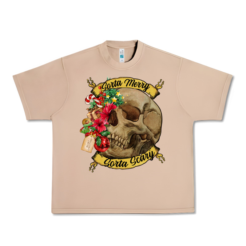 Sorta Merry Sorta Scary Skull Urban Heavy Tee by NancyCooperArtShop | Teevron