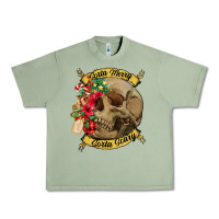 Oil Green Sorta merry sorta scary skull Urban Heavy Tee - NancyCooperArtShop