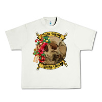 Pistachio Sorta merry sorta scary skull Urban Heavy Tee - NancyCooperArtShop
