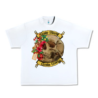 White Sorta merry sorta scary skull Urban Heavy Tee - NancyCooperArtShop