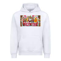 White Nach Valentine Urban Hoodie - CowhideDigitalArt