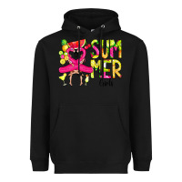 Black Summer Girls Flamingo Heavyweight Hoodie - CowCowDesign