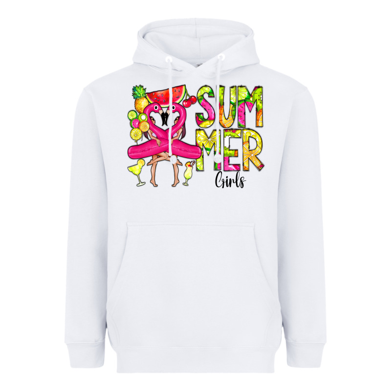 Summer Girls Flamingo Heavyweight Hoodie by CowCowDesign | Teevron