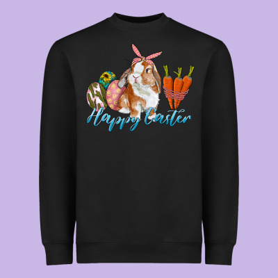 Happy Easter Bunny Carrots And Eggs Heavyweight Sweatshirt Designed By Ranaportraitstore