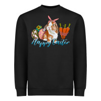 Black happy easter bunny carrots and eggs Heavyweight Sweatshirt - RanaPortraitStore