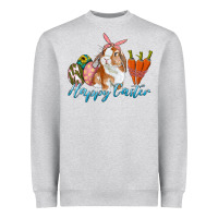 Heather Grey happy easter bunny carrots and eggs Heavyweight Sweatshirt - RanaPortraitStore