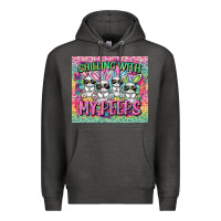 Charcoal Heather Easter Day Chilling with my peeps Premium Hoodie - CowGirlArtShop