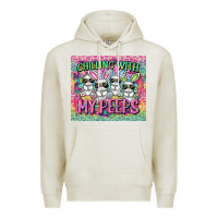 Oatmeal Heather Easter Day Chilling with my peeps Premium Hoodie - CowGirlArtShop