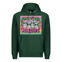 Sports Green Easter Day Chilling with my peeps Premium Hoodie - CowGirlArtShop