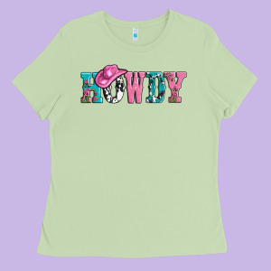 Valentines Day Howdy And Heart Gift Ladies Tee Designed By Adodesignshop