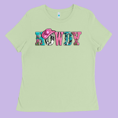 Valentines Day Howdy And Heart Gift Ladies Tee Designed By Adodesignshop