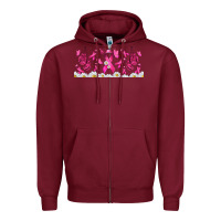 Burgundy cancer ribbon with daisy Zipper Hoodie - TumblerDesignByShophia