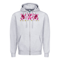 Heather Grey cancer ribbon with daisy Zipper Hoodie - TumblerDesignByShophia