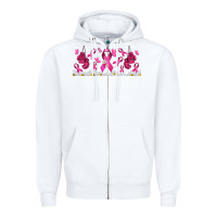 White cancer ribbon with daisy Zipper Hoodie - TumblerDesignByShophia