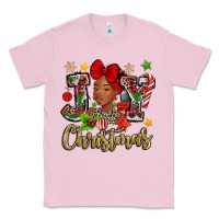 Bubblegum Pink christmas joy black woman Classic Tee - MaliasSmallBusiness