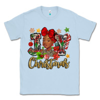 Dusty Blue christmas joy black woman Classic Tee - MaliasSmallBusiness