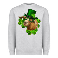 Heather Grey st. patrick's day goat clovers and leprechaun hat Heavyweight Sweatshirt - RanaPortraitStore