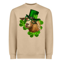Mushroom st. patrick's day goat clovers and leprechaun hat Heavyweight Sweatshirt - RanaPortraitStore