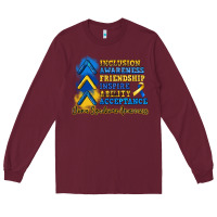 Burgundy down syndrome awareness Long Sleeve Tee - Artiststas