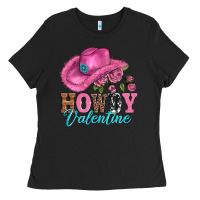 Black valentines day cowgirl hat and howdy Ladies Tee - AdoDesignShop