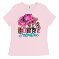 Bubblegum Pink valentines day cowgirl hat and howdy Ladies Tee - AdoDesignShop