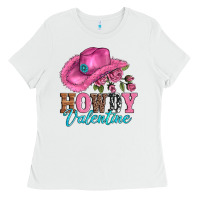 White valentines day cowgirl hat and howdy Ladies Tee - AdoDesignShop