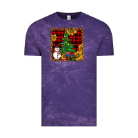 Cloud Purple snowman trees coaster Vintage Tee - JahusDesignShop