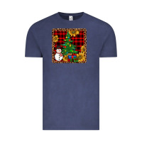 Vintage Denim snowman trees coaster Vintage Tee - JahusDesignShop