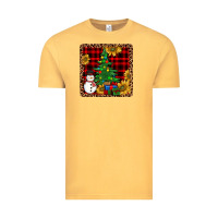 Vintage Mustard snowman trees coaster Vintage Tee - JahusDesignShop