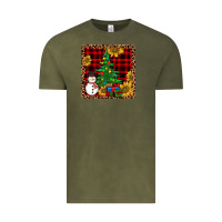 Vintage Olive snowman trees coaster Vintage Tee - JahusDesignShop
