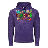 Cloud Purple teacher life Vintage Hoodie - MaliasSmallBusiness