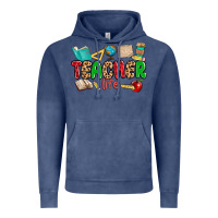Vintage Denim teacher life Vintage Hoodie - MaliasSmallBusiness