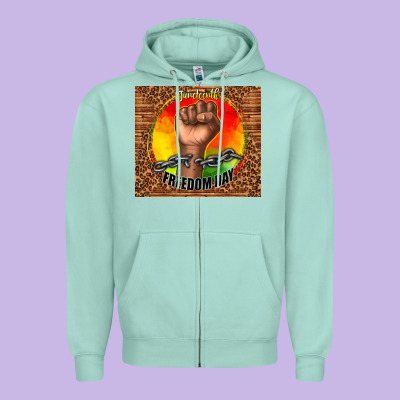 Juneteenth Freedom Day Zipper Hoodie Designed By Tumblerdesignbyshophia