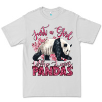 Dove Grey just a girl who loves pandas Premium Tee - LillyAllenDesigns