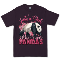 Plum just a girl who loves pandas Premium Tee - LillyAllenDesigns