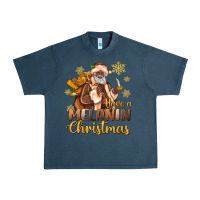 Midnight Navy have a melanin christmas black santa Urban Heavy Tee - MaliasSmallBusiness