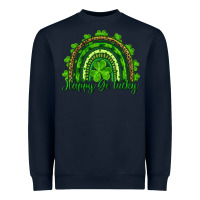 Navy Saint Patricks Day Happy Go Lucky Rainbow Heavyweight Sweatshirt - RanaPortraitStore