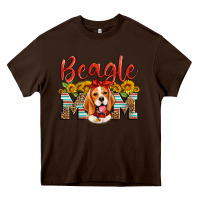 Chocolate Brown beagle mom Heavy Core Tee - Artiststas