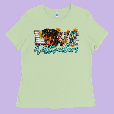 Love Rottweilers Ladies Tee Designed By Artiststas