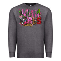 Charcoal Heather valentine vibes with cowgirl boots olivia Premium Sweatshirt - OliviaCreatesArt