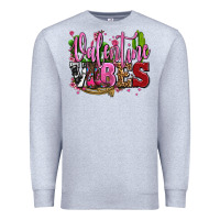 Heather Grey valentine vibes with cowgirl boots olivia Premium Sweatshirt - OliviaCreatesArt