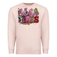 Pale Pink valentine vibes with cowgirl boots olivia Premium Sweatshirt - OliviaCreatesArt