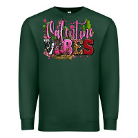 Sports Green valentine vibes with cowgirl boots olivia Premium Sweatshirt - OliviaCreatesArt