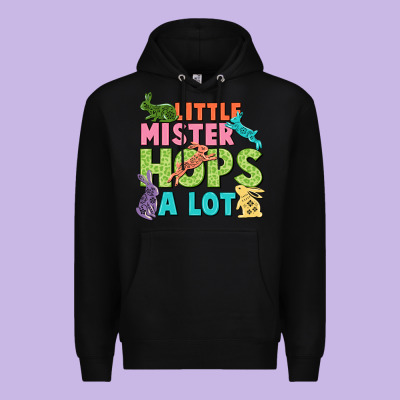 Little Mister Hops A Lot Easter Day Premium Hoodie Designed By Cowgirlartshop
