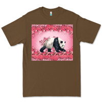 Cacao Panda With Sakura Blooms Premium Tee - LillyAllenDesigns