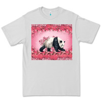 Dove Grey Panda With Sakura Blooms Premium Tee - LillyAllenDesigns