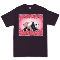Plum Panda With Sakura Blooms Premium Tee - LillyAllenDesigns
