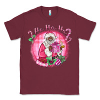 Burgundy ho ho ho pink black santa christmas Classic Tee - MaliasSmallBusiness
