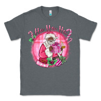 Charcoal Heather ho ho ho pink black santa christmas Classic Tee - MaliasSmallBusiness